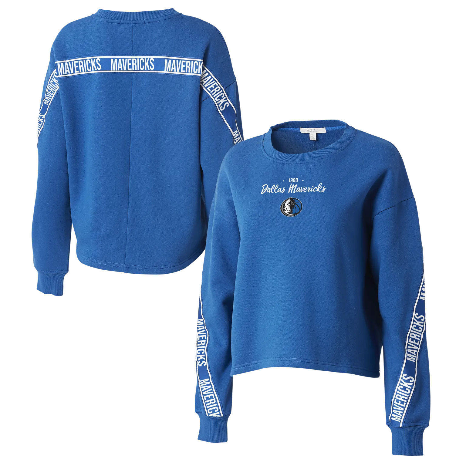 DALLAS MAVERICKS WEAR 2023 WOMEN'S ROYAL BLUE CREWNECK SWEATSHIRT