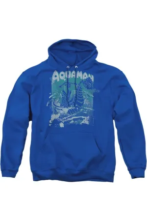 DC Comics Aquaman Catch A Wave Adult Pull Over Hoodie / Hooded Sweatshirt