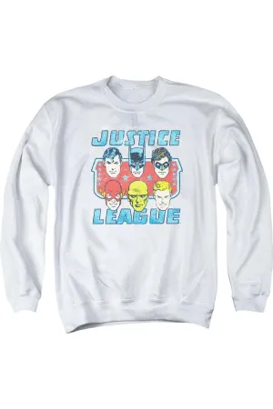 DC Comics Faces Of Justice Adult Crewneck Sweatshirt
