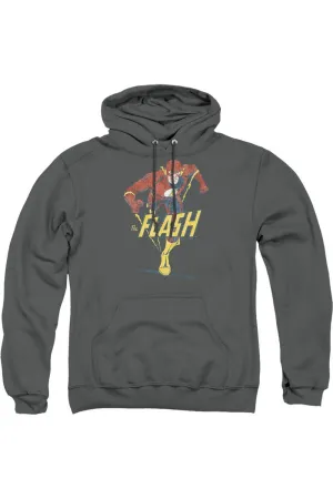 DC Comics Flash Desaturated Flash Adult Pull Over Hoodie / Hooded Sweatshirt