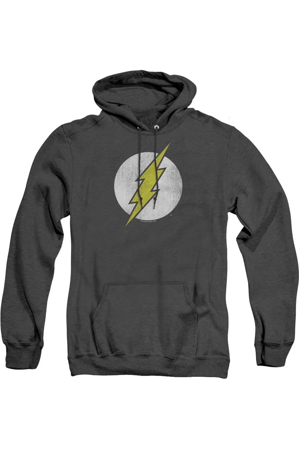 DC Comics Flash Flash Logo Distressed Adult Heather Hoodie / Hooded Sweatshirt