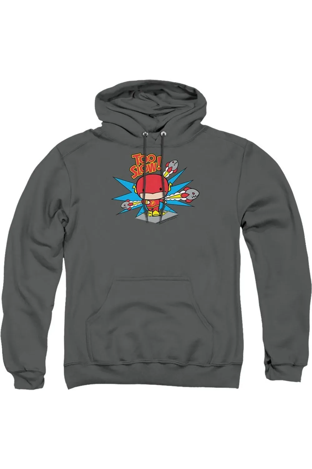 DC Comics Flash Too Slow Adult Pull Over Hoodie / Hooded Sweatshirt