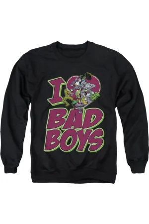 DC Comics I Heart Bad Boys Adult Crewneck Sweatshirt