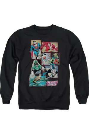 DC Comics Justice League Boxes Adult Crewneck Sweatshirt