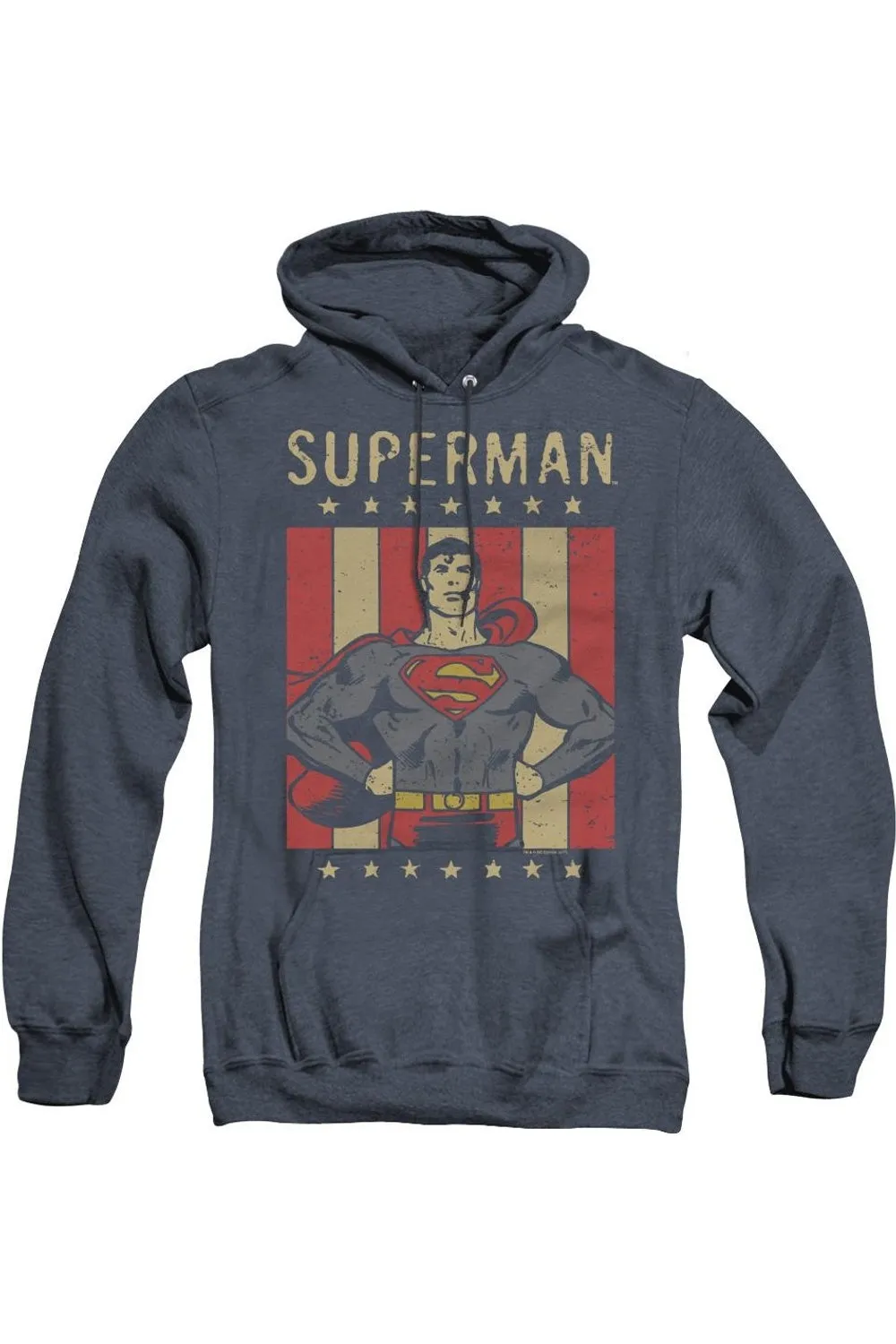 DC Comics Retro Liberty Adult Heather Hoodie / Hooded Sweatshirt