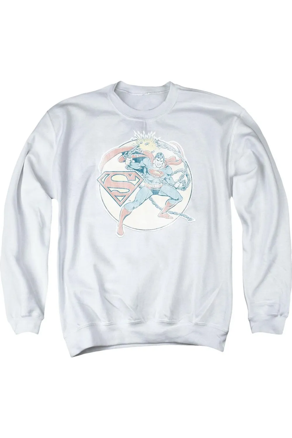 DC Comics Retro Superman Iron On Adult Crewneck Sweatshirt