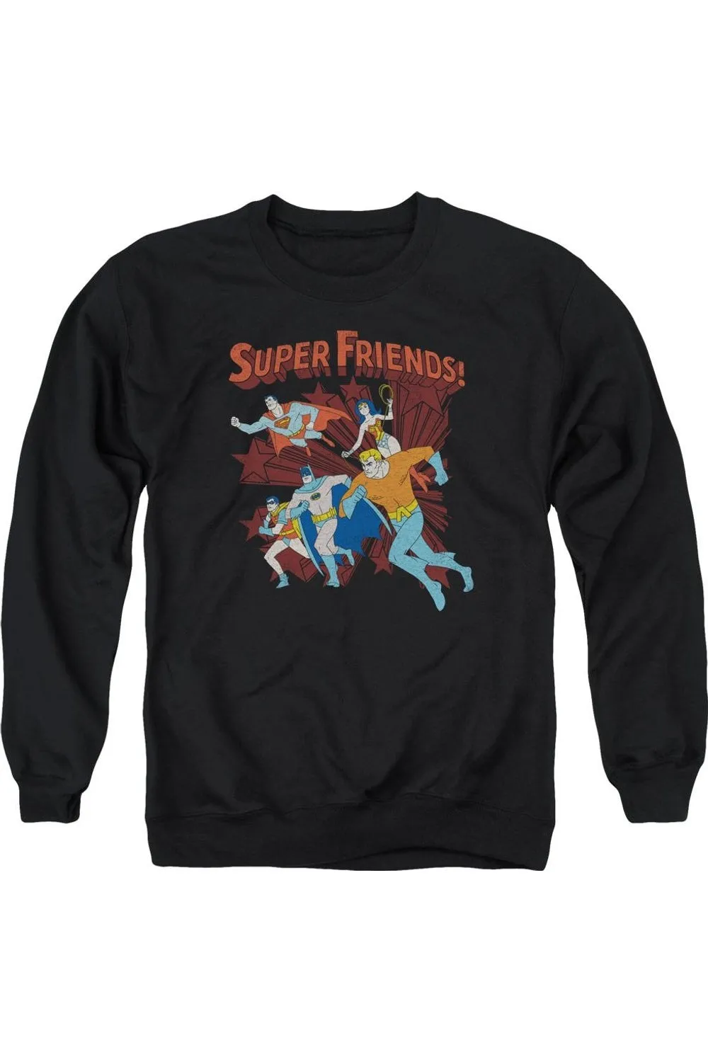 DC Comics Super Running Adult Crewneck Sweatshirt