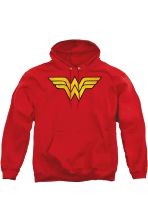 DC Comics Wonder Woman Logo Dist Adult Pull Over Hoodie / Hooded Sweatshirt
