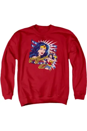 Dco Pop Art Wonder Woman Adult Crewneck Sweatshirt