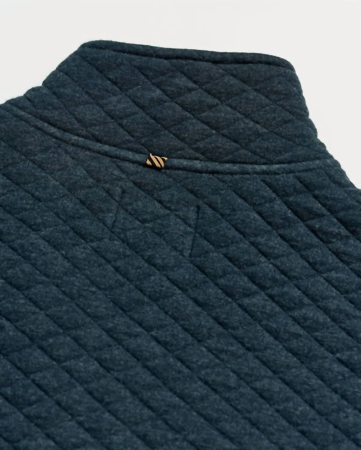 Diamond Quilt Half Zip Sweatshirt In Carbon Blue