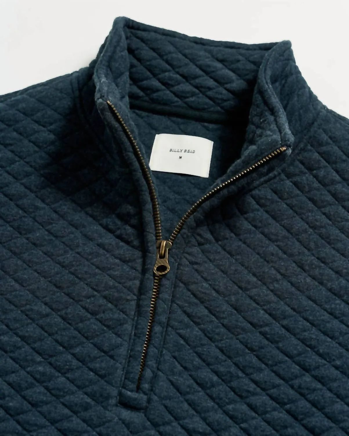 Diamond Quilt Half Zip Sweatshirt In Carbon Blue
