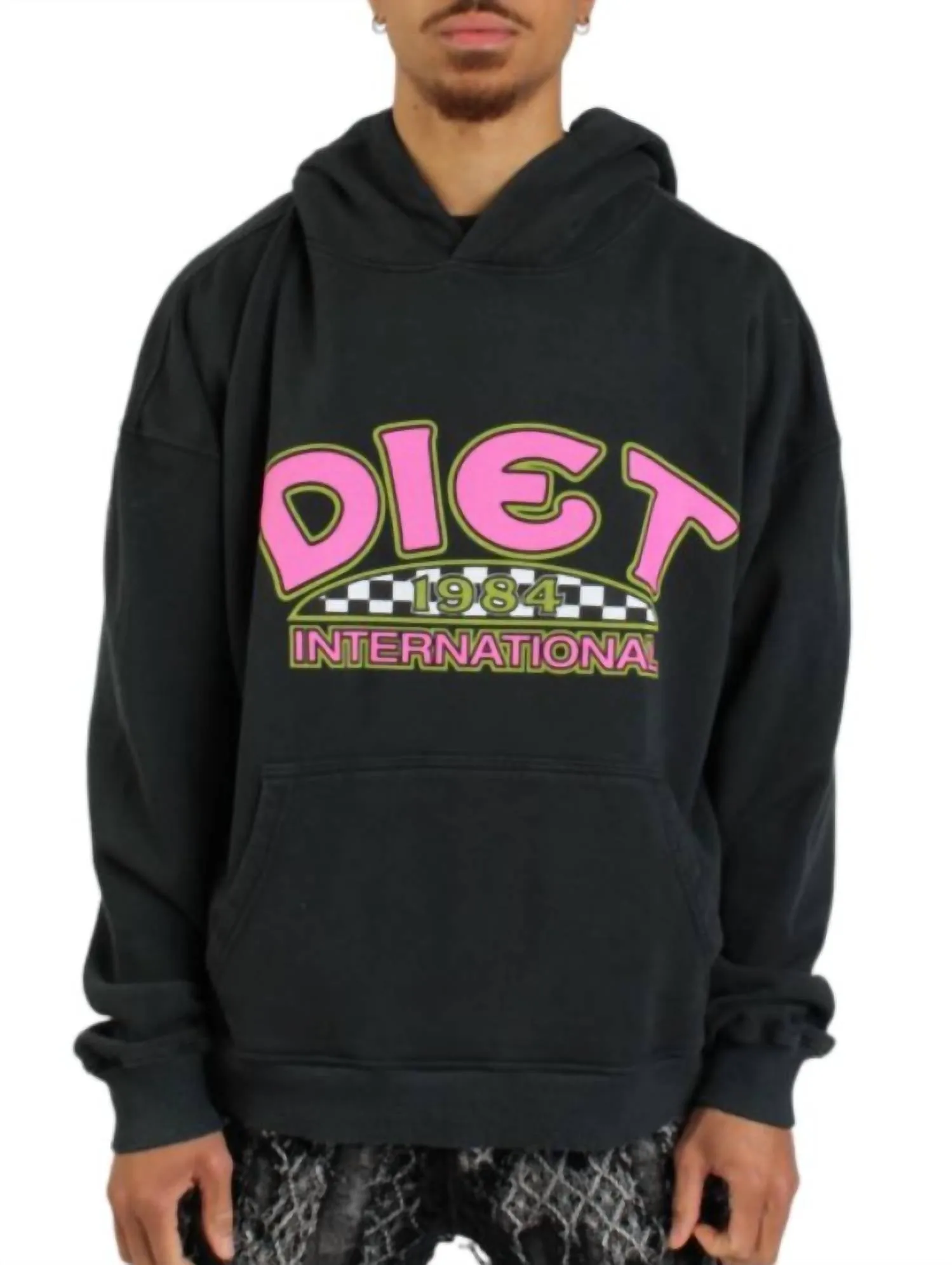 Diet International Hoodie In Vintage Black