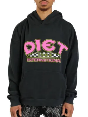 Diet International Hoodie In Vintage Black