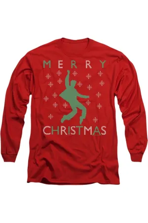 Elvis Dancing Ugly Christmas Long Sleeve Adult Tee / T-Shirt