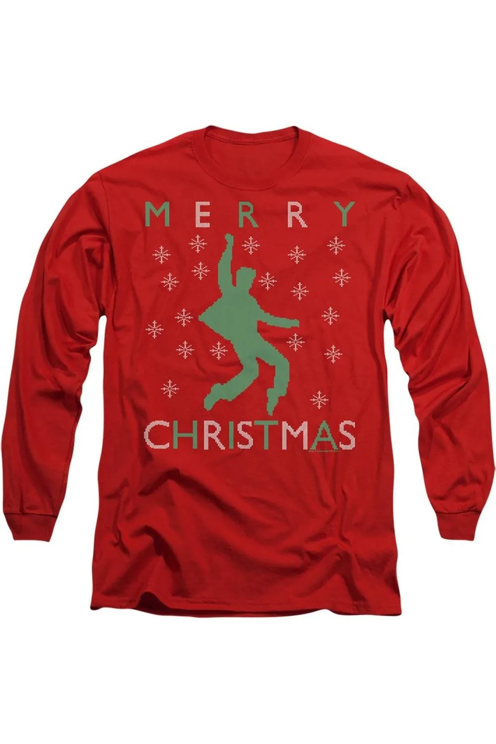 Elvis Dancing Ugly Christmas Long Sleeve Adult Tee / T-Shirt