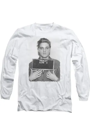 Elvis Presley Army Mug Shot Long Sleeve Adult Tee / T-Shirt