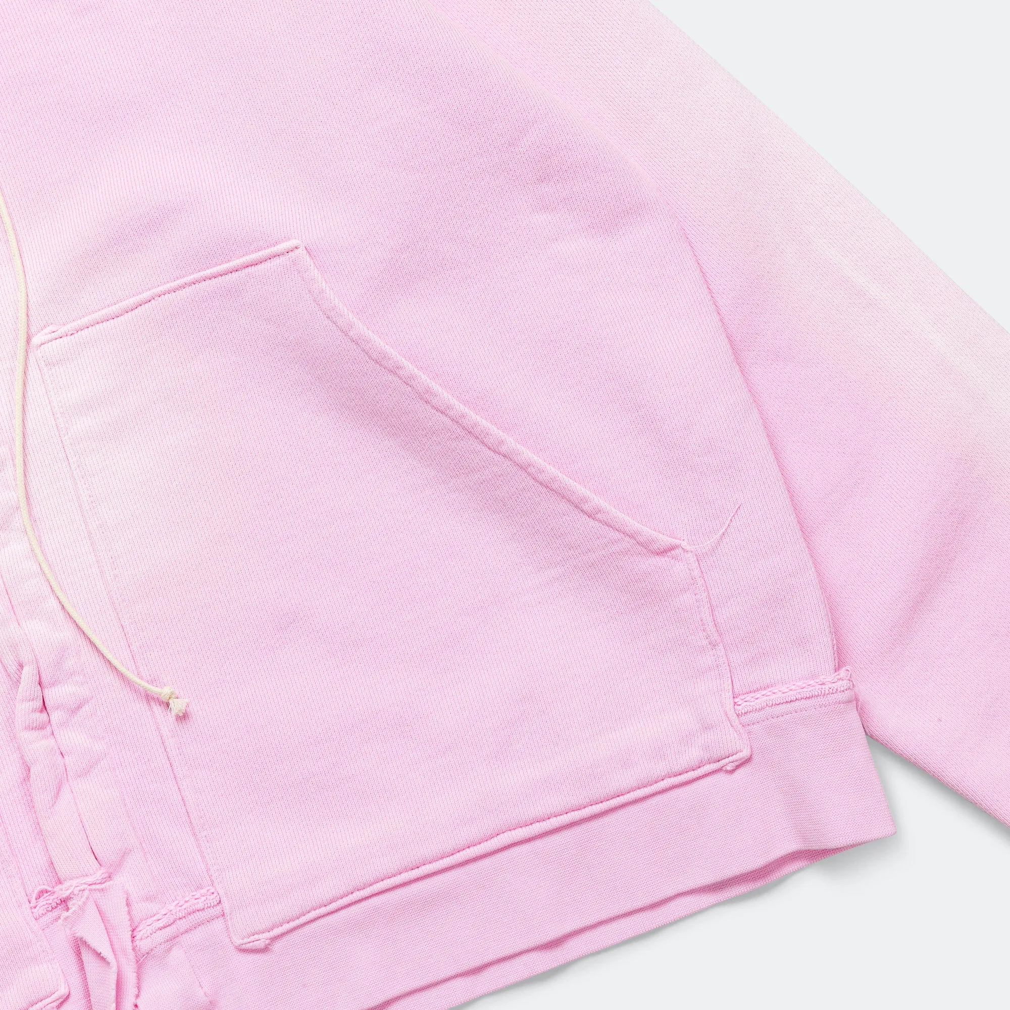 Fitted Zip Hoodie - Heavy Sweat Pink Sun Faded