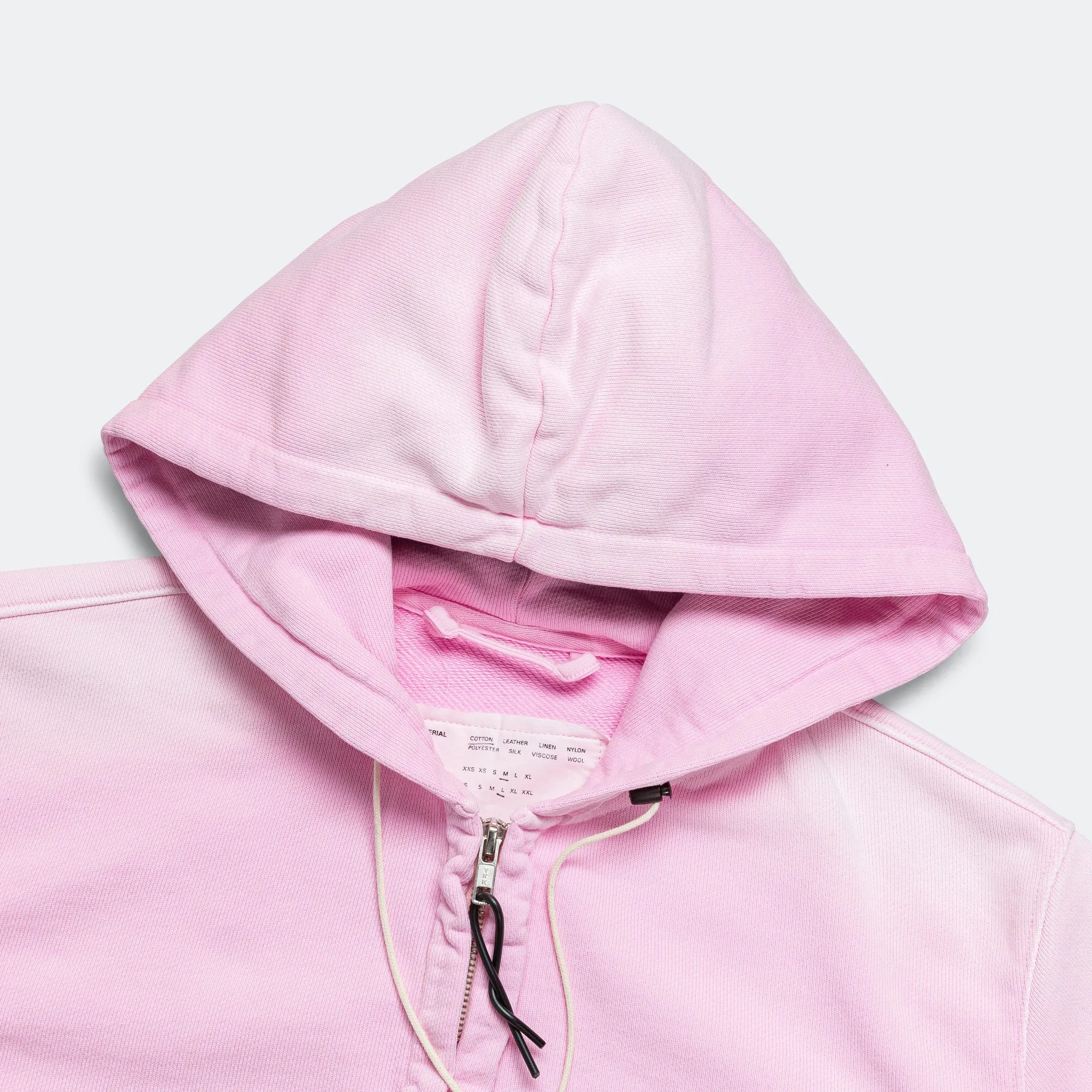 Fitted Zip Hoodie - Heavy Sweat Pink Sun Faded