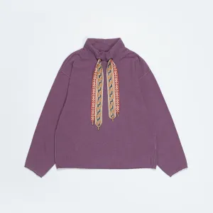Fleece Knit COCK Neck SWT - Purple