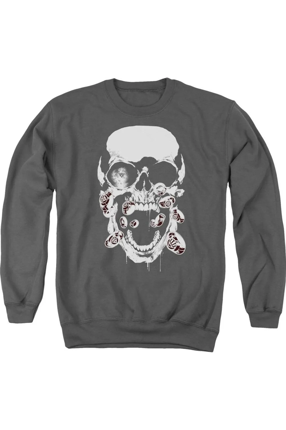 Green Lantern Black Lantern Skull Adult Crewneck Sweatshirt