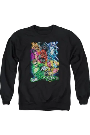 Green Lantern Blackest Group Adult Crewneck Sweatshirt