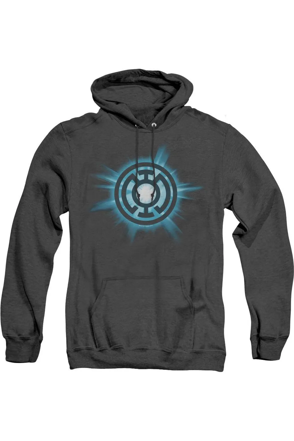 Green Lantern Blue Glow Adult Heather Hoodie / Hooded Sweatshirt
