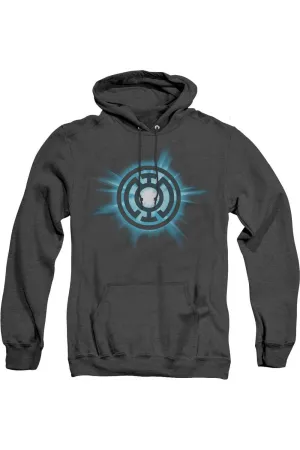 Green Lantern Blue Glow Adult Heather Hoodie / Hooded Sweatshirt