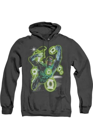 Green Lantern Earth Sector Adult Heather Hoodie / Hooded Sweatshirt