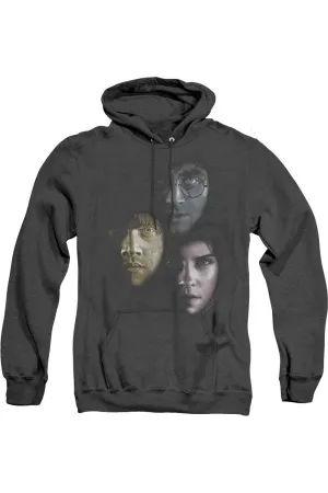 Harry Potter Hero Heads Adult Heather Hoodie / Hooded Sweatshirt