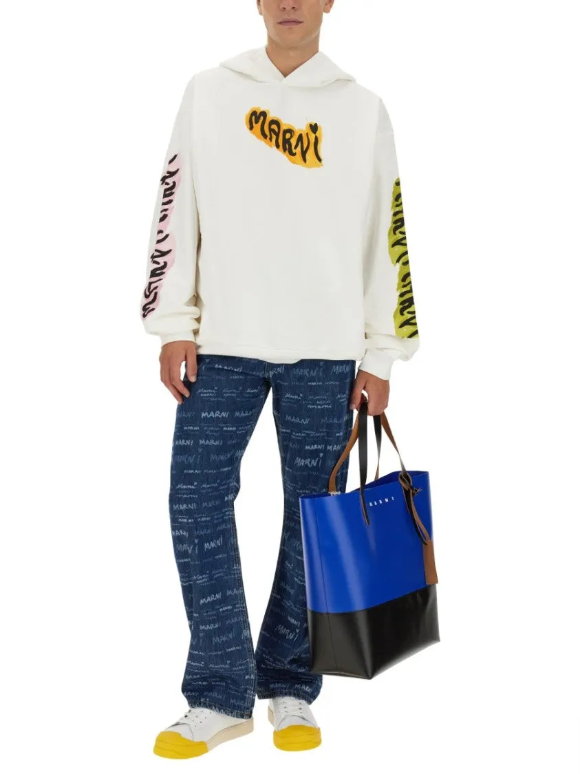 Hooded Sweatshirt With Bold Logo