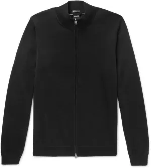 Hugo Boss Men's Balonso Full Zip Wool Cardigan, Black