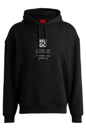 Hugo Men's Dflohood Square Logo Hoodie, Black