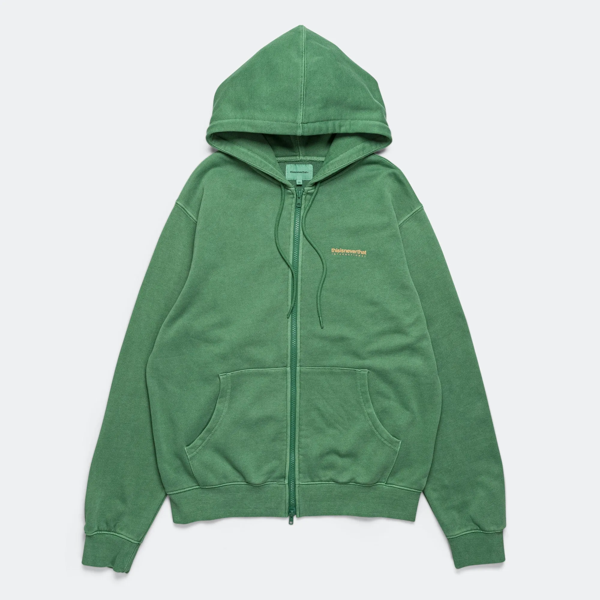 INTL. Logo Zip Up Hoodie - Deep Green