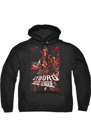 Justice League Movie Cyborg Adult Pull Over Hoodie / Hooded Sweatshirt