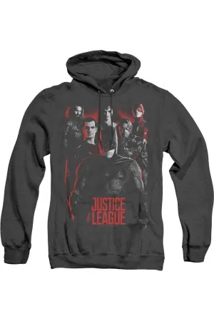 Justice League Movie The League Adult Heather Hoodie / Hooded Sweatshirt