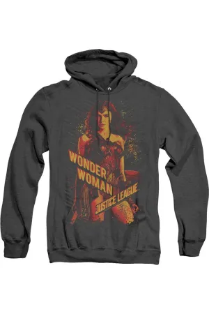 Justice League Movie Wonder Woman Adult Heather Hoodie / Hooded Sweatshirt