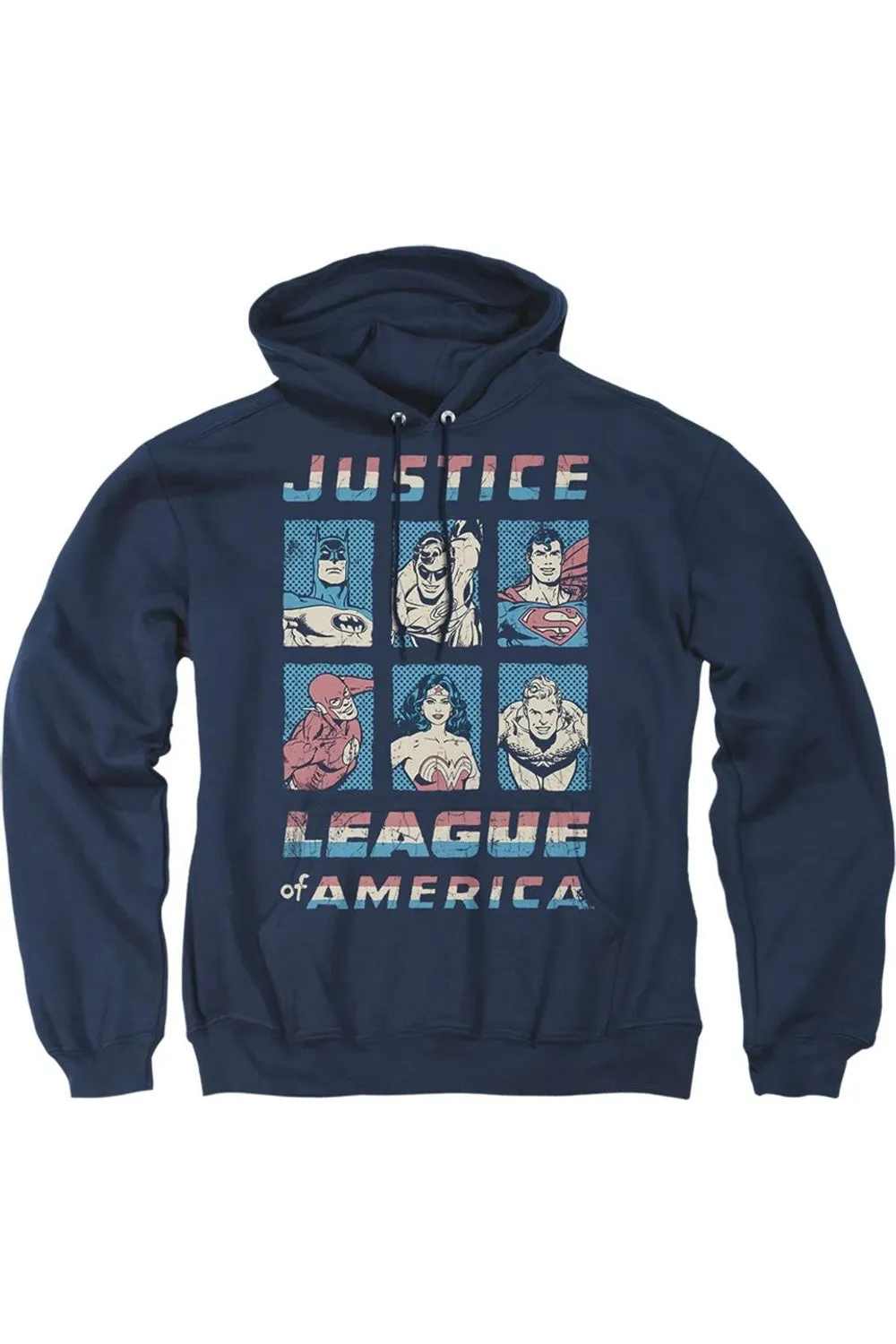 Justice League of America American League Adult Pull Over Hoodie / Hooded Sweatshirt