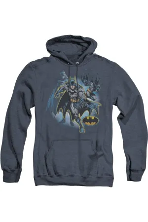 Justice League of America Batman Collage Adult Heather Hoodie / Hooded Sweatshirt