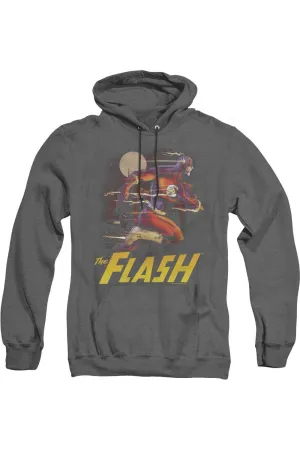 Justice League of America City Run Adult Heather Hoodie / Hooded Sweatshirt