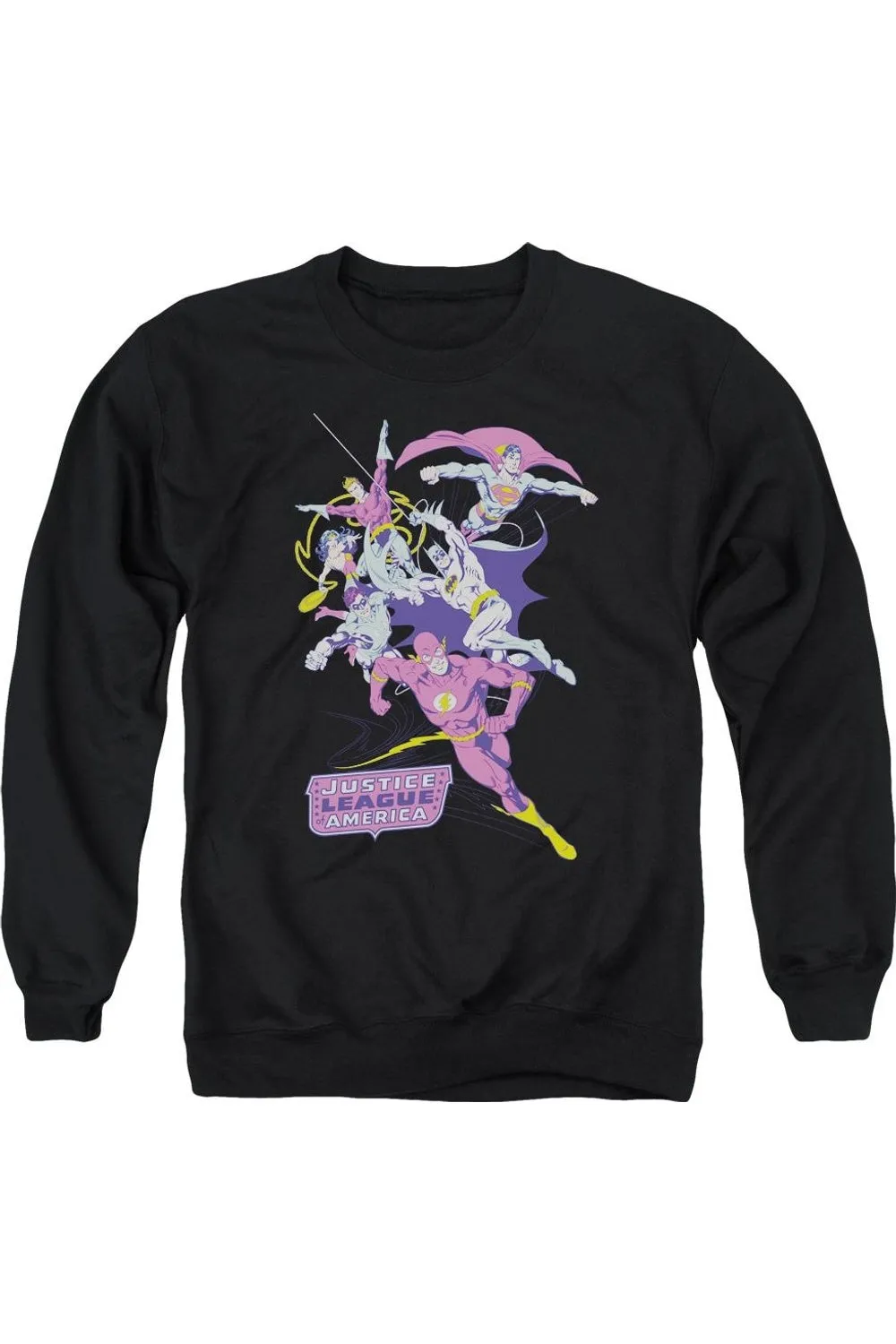 Justice League of America Colorful League Adult Crewneck Sweatshirt