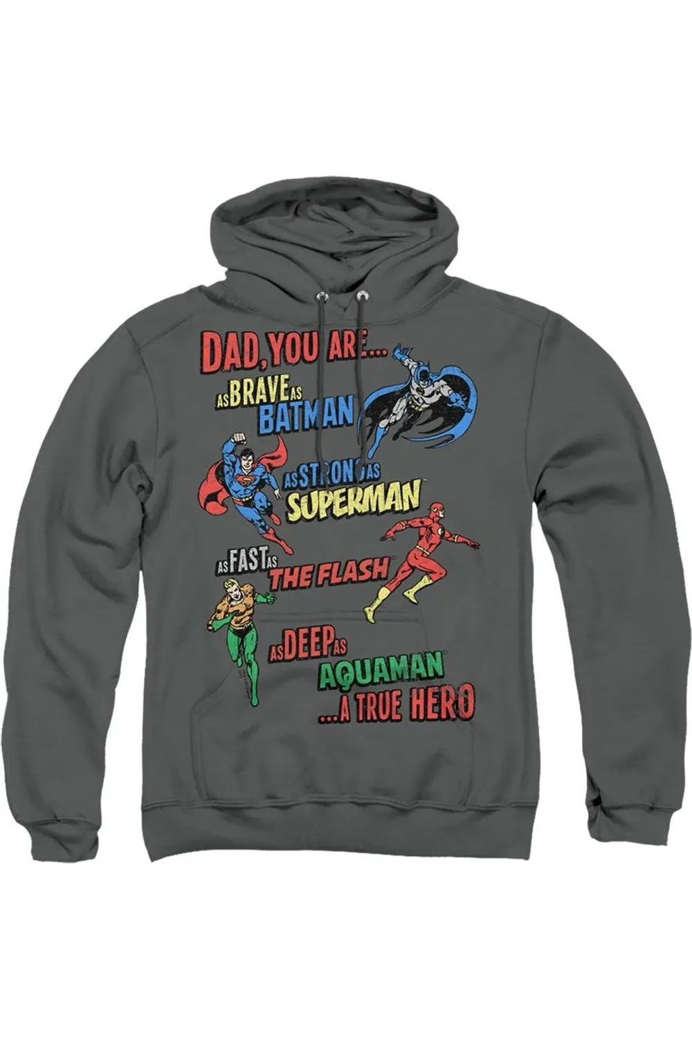 Justice League of America Dad Hero Adult Pull Over Hoodie / Hooded Sweatshirt