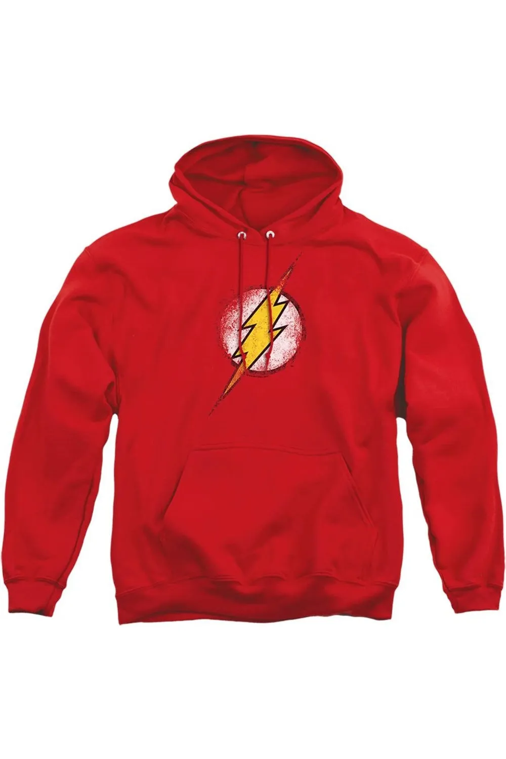 Justice League of America Destroyed Flash Logo Adult Pull Over Hoodie / Hooded Sweatshirt