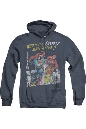 Justice League of America Fastest Man Adult Heather Hoodie / Hooded Sweatshirt