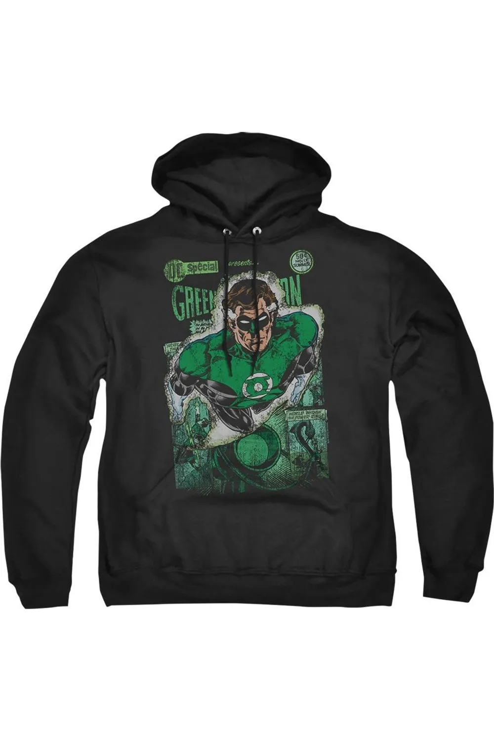 Justice League of America Green Lantern #1 Distress Adult Pull Over Hoodie / Hooded Sweatshirt