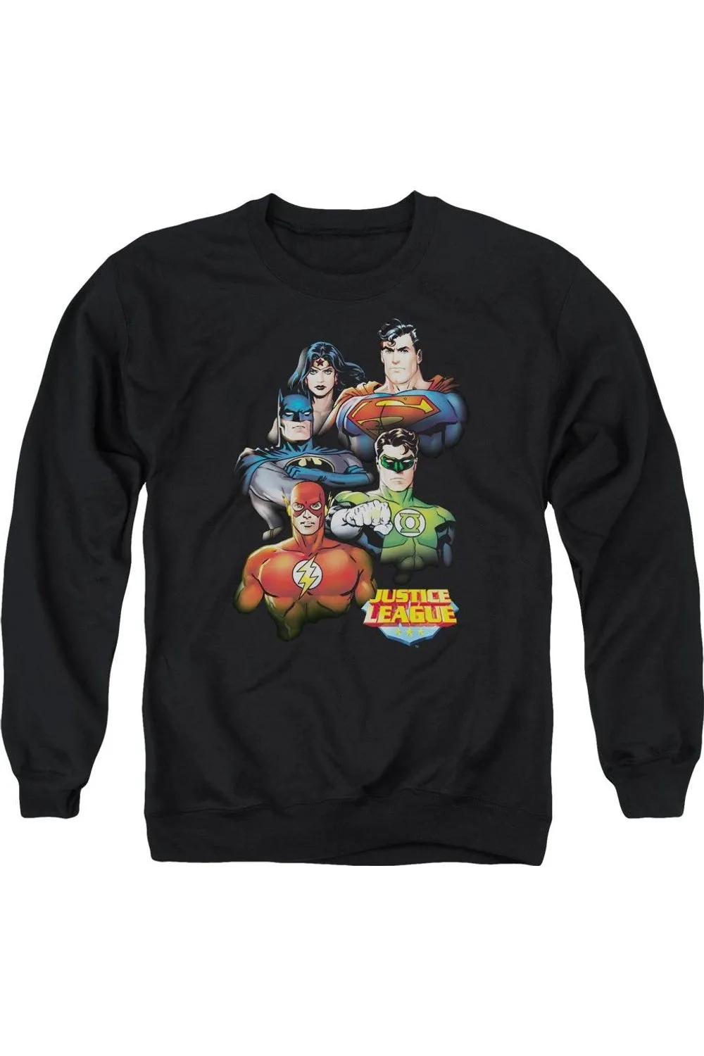 Justice League of America Group Portrait Adult Crewneck Sweatshirt