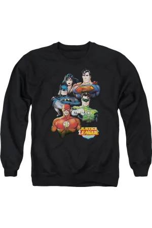 Justice League of America Group Portrait Adult Crewneck Sweatshirt