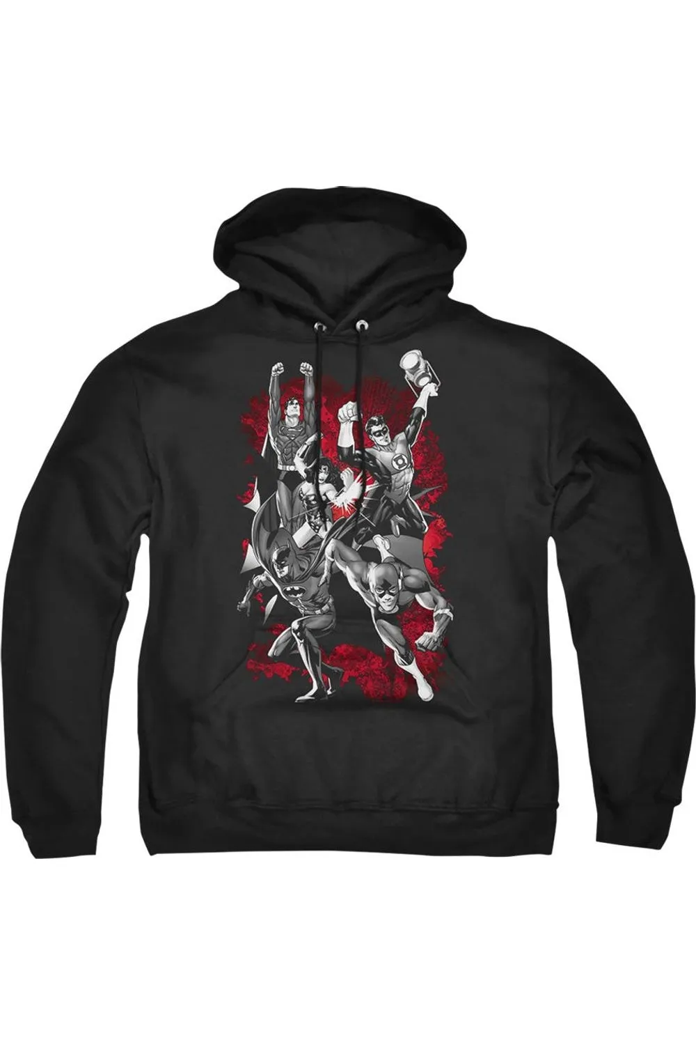 Justice League of America Justice League of America Explosion Adult Pull Over Hoodie / Hooded Sweatshirt