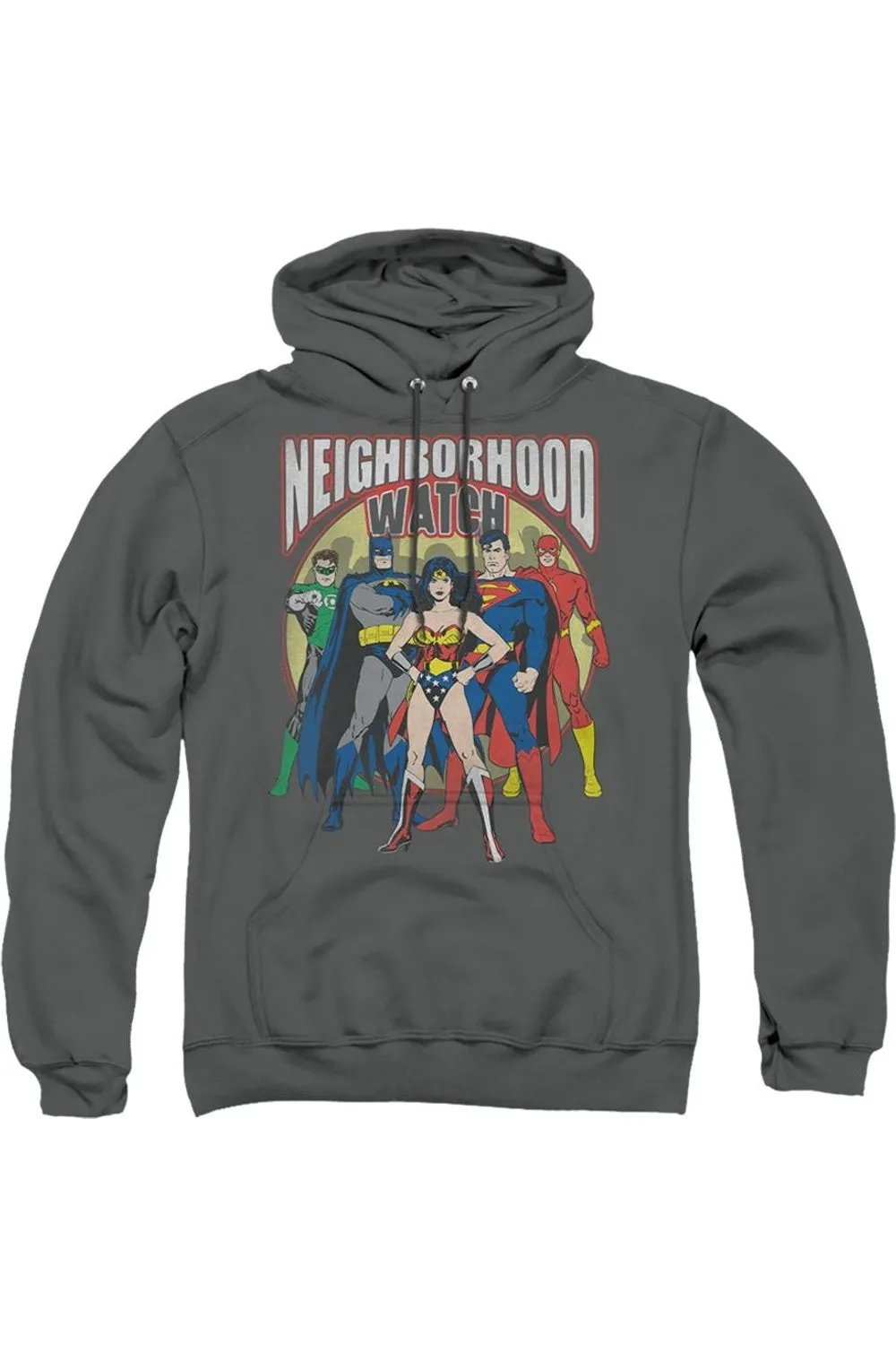 Justice League of America Neighborhood Watch Adult Pull Over Hoodie / Hooded Sweatshirt