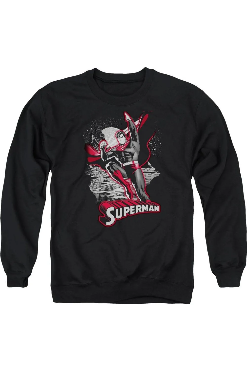 Justice League of America Superman Red & Gray Adult Crewneck Sweatshirt