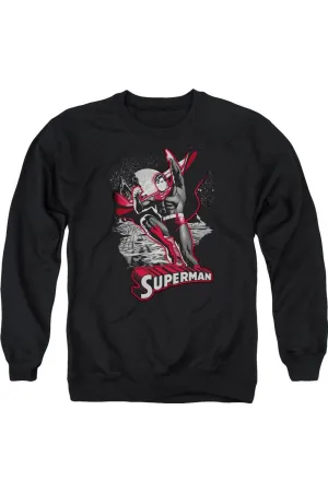 Justice League of America Superman Red & Gray Adult Crewneck Sweatshirt